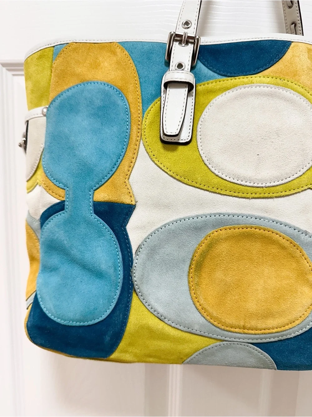 Coach Gallery Tote Optic Signature‎ Suede Patchwork Multicolor Bag Ltd Edition